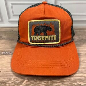 National Park Foundation Yosemite Trucker Hat Orange Black Bear Rope OSFA